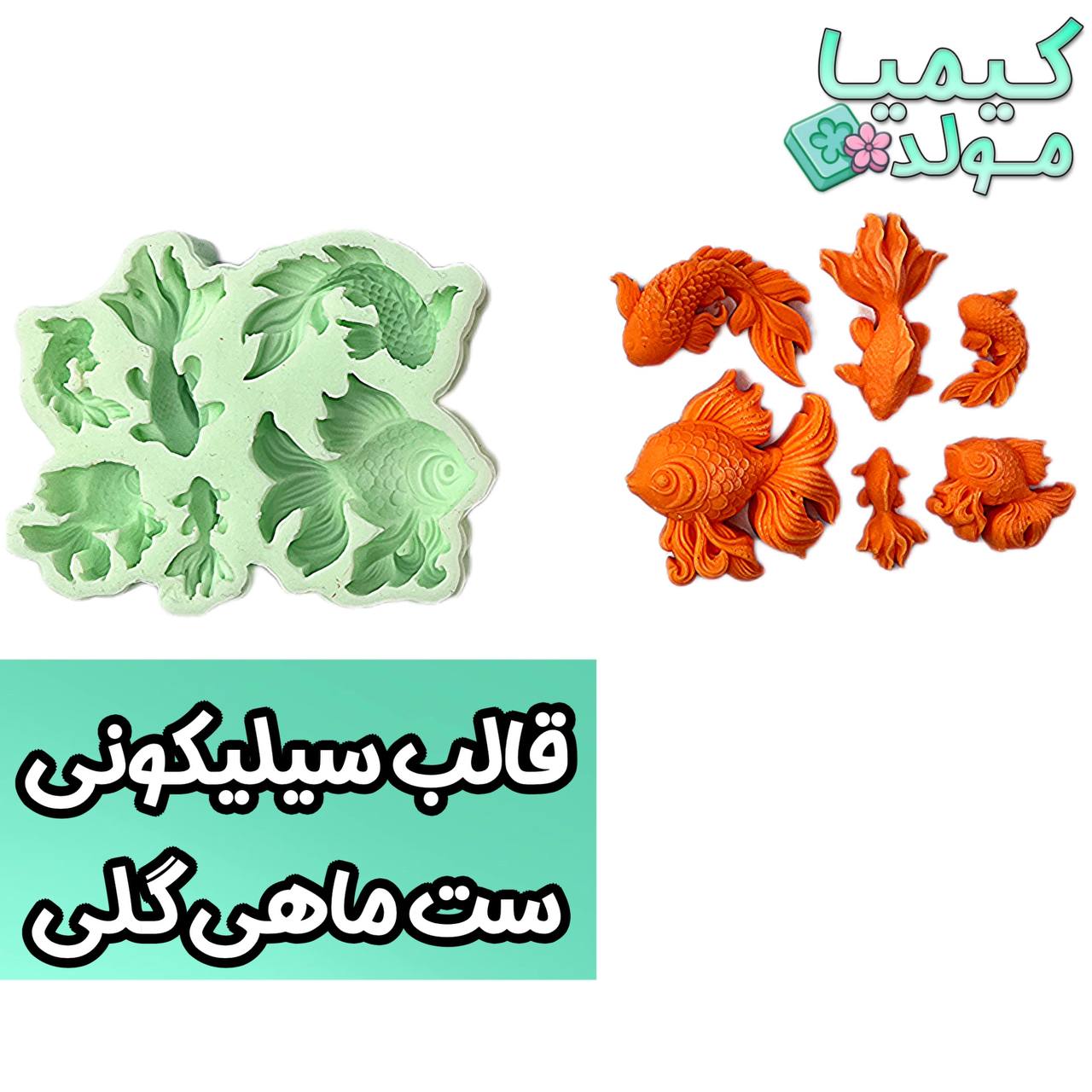قالب سیلیکونی ست ماهی گلی 6 عددی